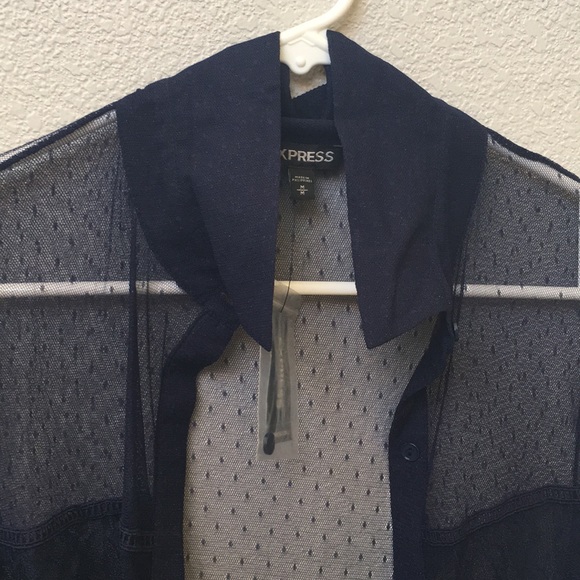 Express blouse navy size m. - Picture 3 of 4